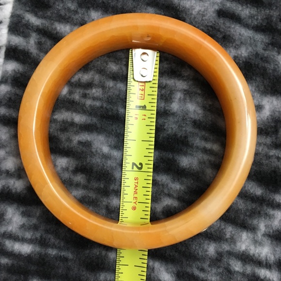 Orange Chalcedony Natural Gem Stone Bangle - Picture 7 of 11